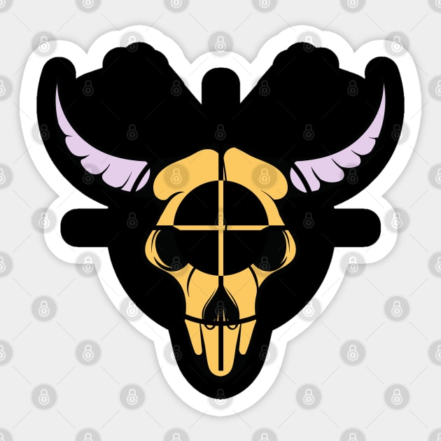 Buffalo Skull -  Guns Aimed At The Target Sticker by Akimatax